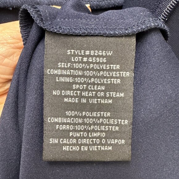 Betsy & Adam Plus Size 16W Navy Blue Lace Scoop-Neck Cocktail Maxi Gown Dress - Picture 11 of 11